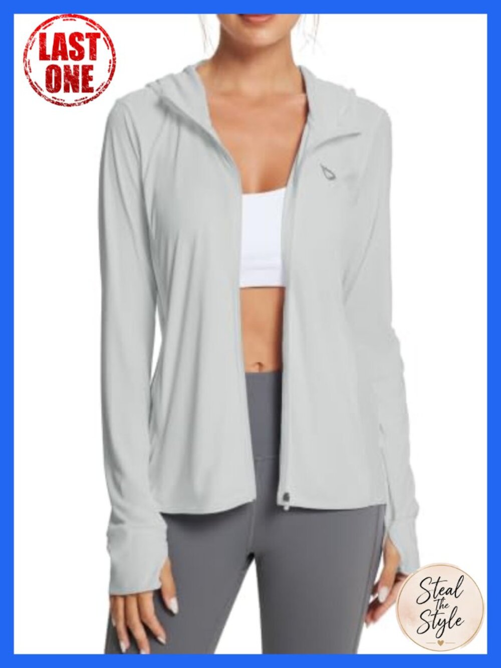 Sun Protection Hoodie UPF 50+ Lightweight Long Sleeve Active Jacket